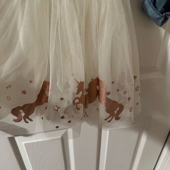 Pink & Violet Girls Denim Unicorn Dress Size 4 - Picture 5 of 6